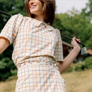 Byrdie Golf Plaid Social Wear Top